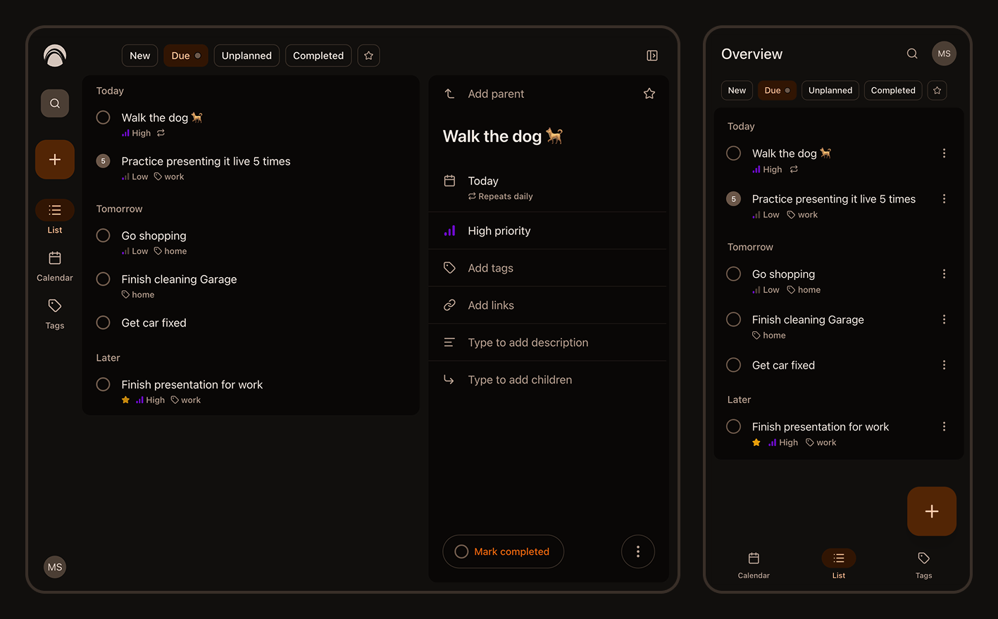 Canopy on desktop and mobile